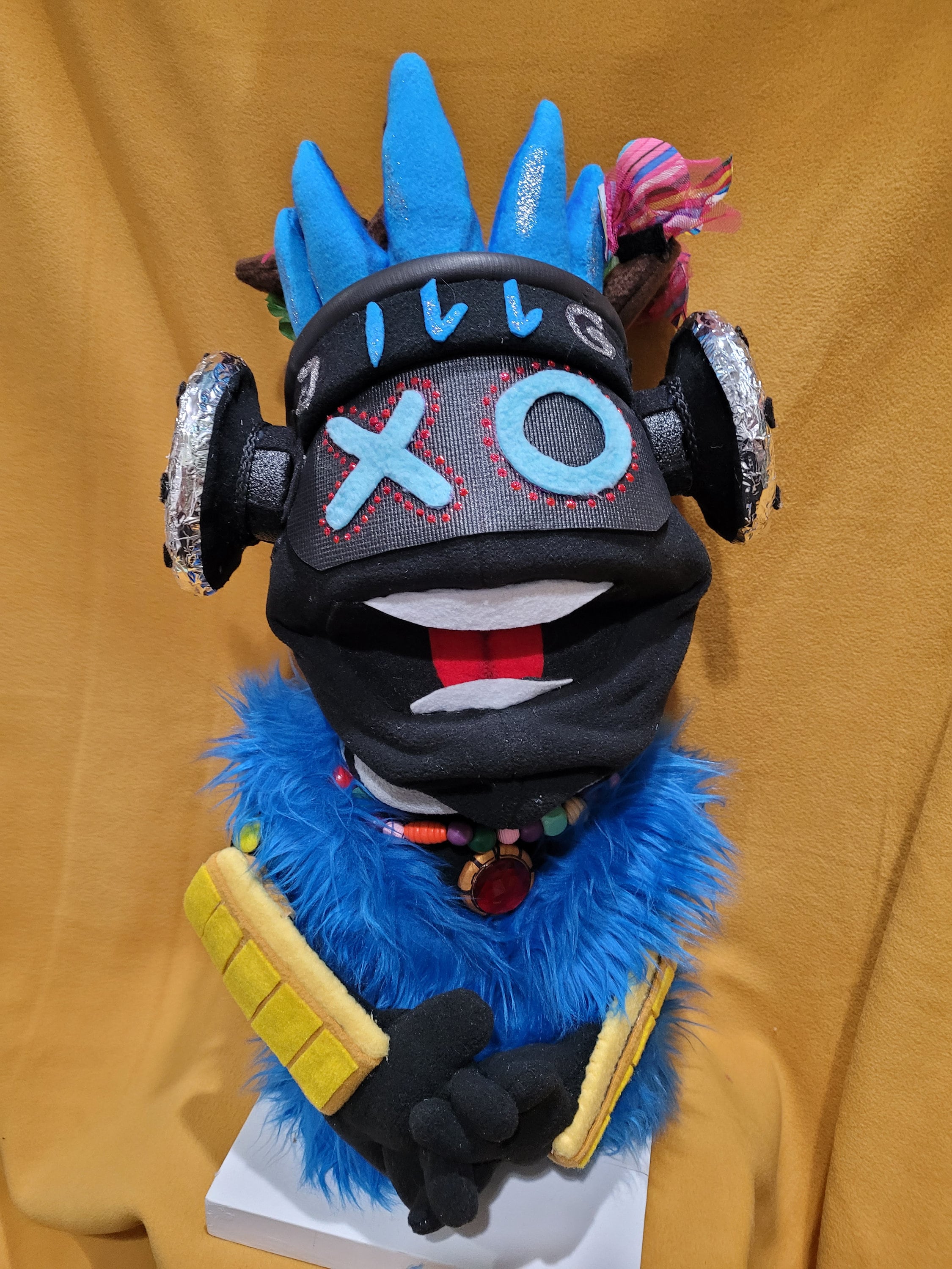Custom Muppet Style Hand Puppet, Movable Mouth Portrait, Fleece Animal Character