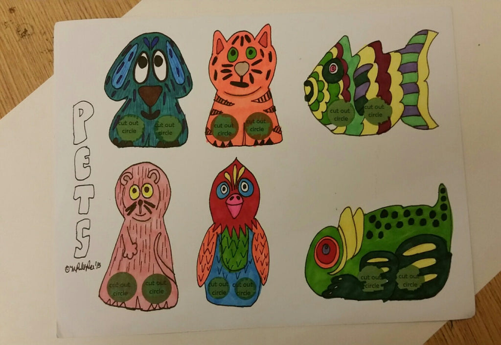 Pets Finger Paper Puppet: You Color It!