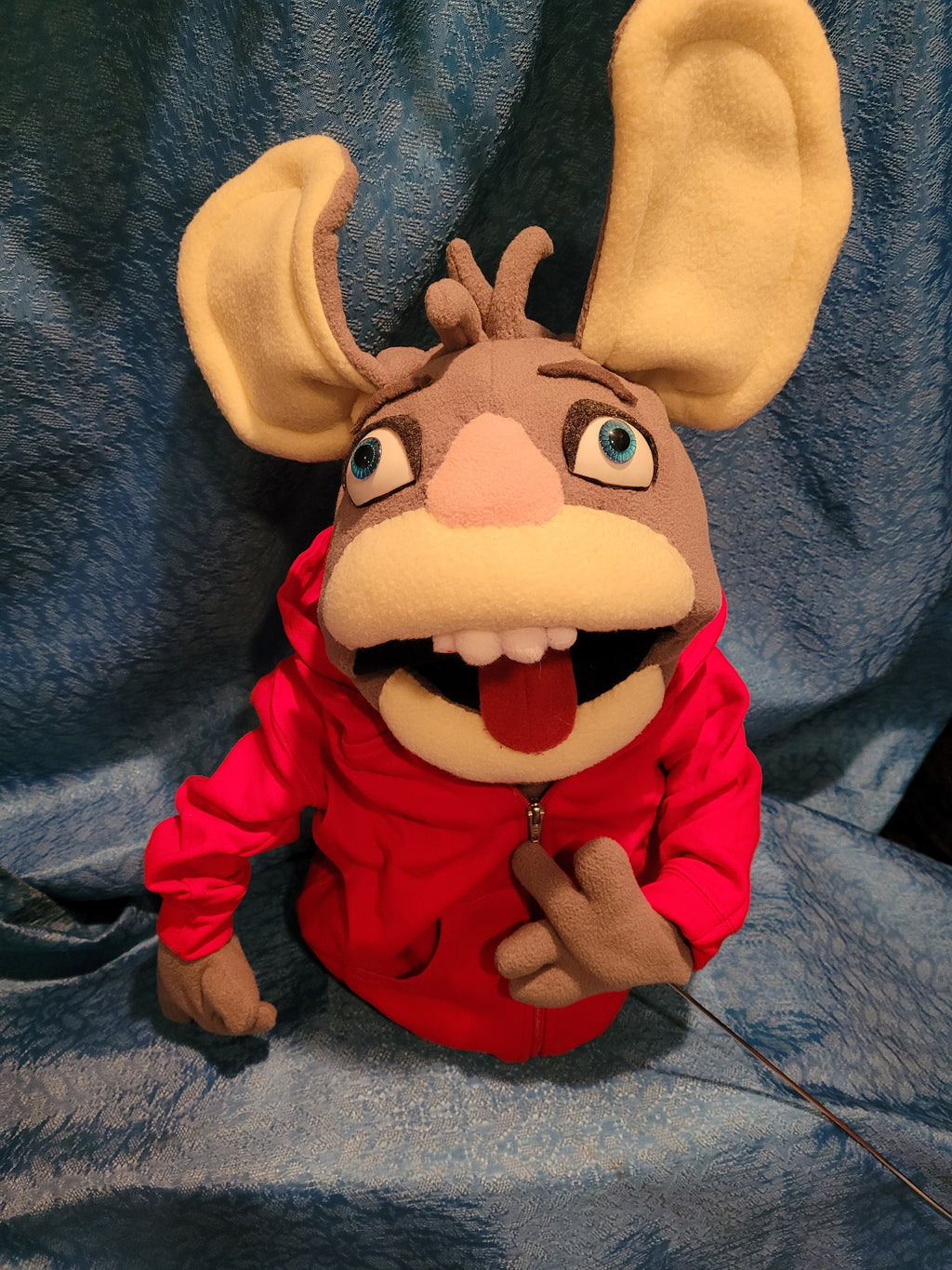 Custom Muppet Style Hand Puppet, Movable Mouth Portrait, Fleece Animal Character