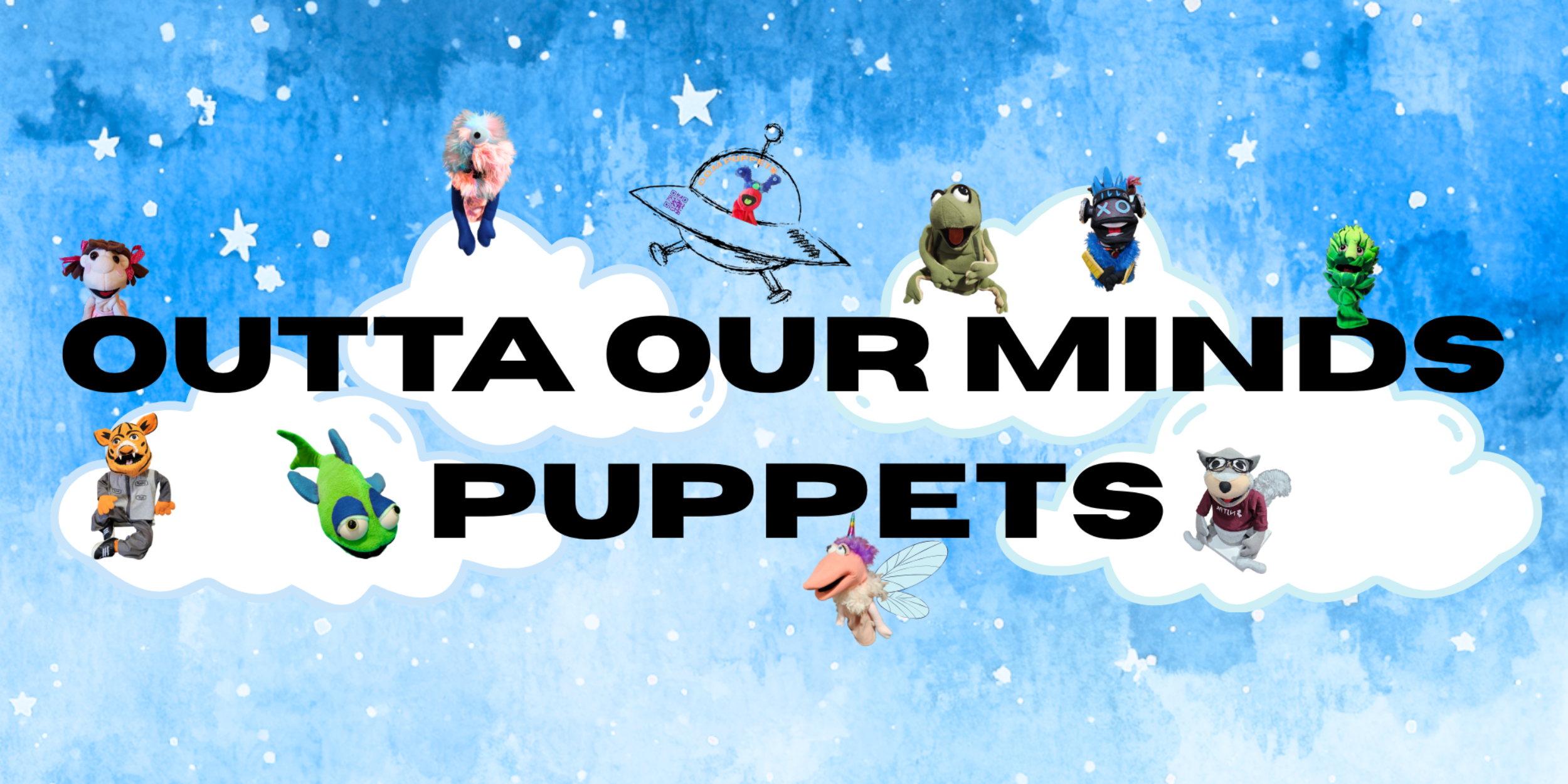 cartoon puppets banner oom