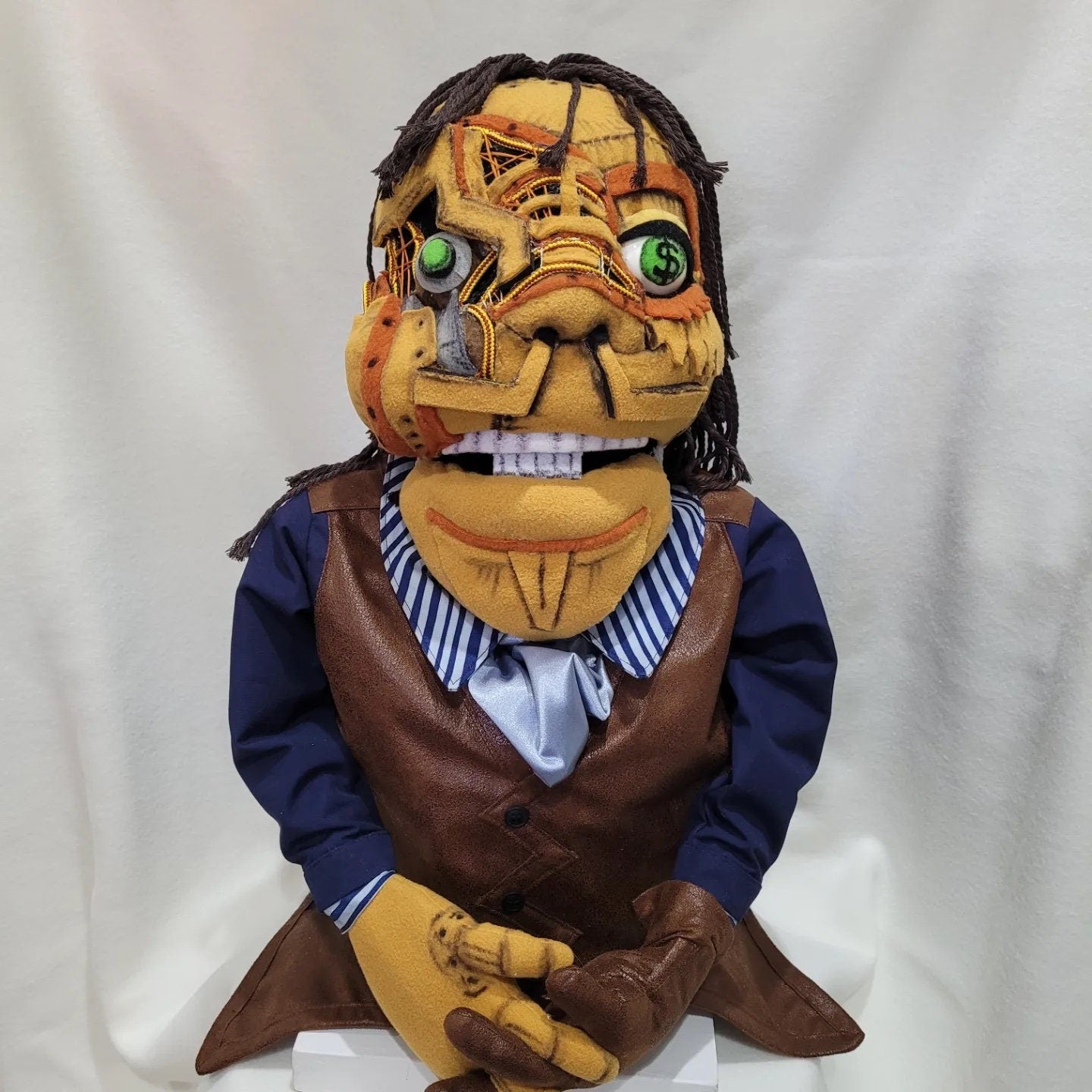 Custom Muppet Style Hand Puppet, Movable Mouth Portrait, Fleece Animal Character
