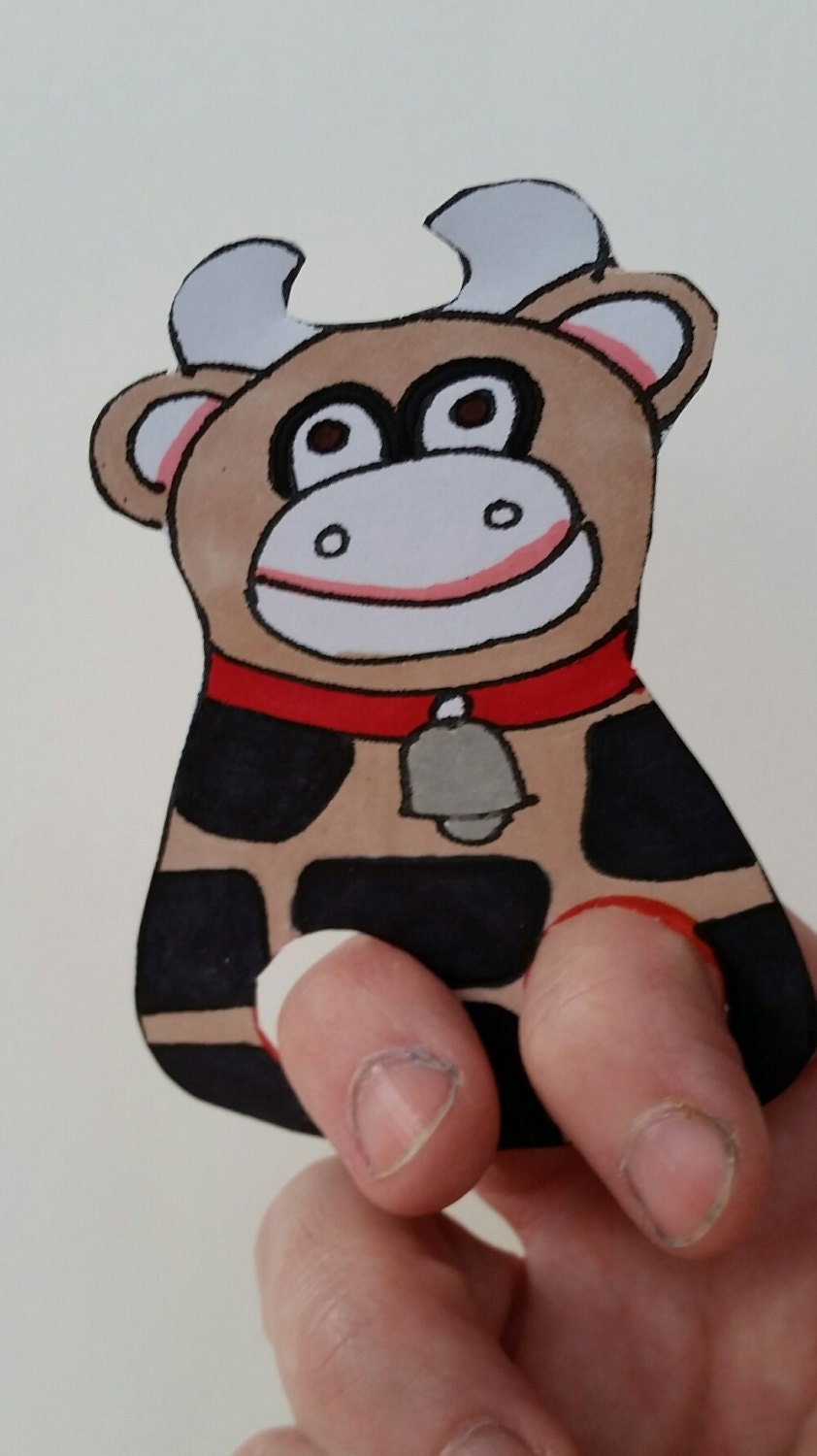 Barnyard Finger Paper Puppets, You Color!